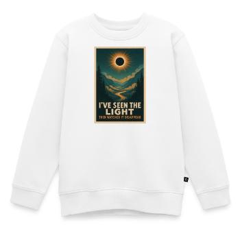 La lumière disparaît | Eclipse - Sweat Premium enfant bio - blanc - Devant - AI Model Kid Male (0cm)