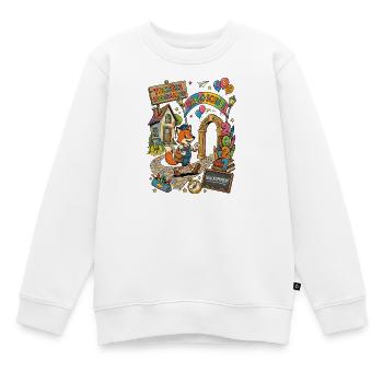 Schulanfang 2027 Fuchs Hallo Schule - Kinder Premium Organic Sweatshirt - Weiß - Vorne - AI Model Kid Male (0cm)