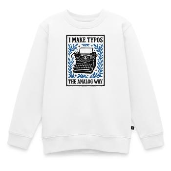 Tippfehler analog | Schreibmaschine Humor - Kinder Premium Organic Sweatshirt - Weiß - Vorne - AI Model Kid Male (0cm)