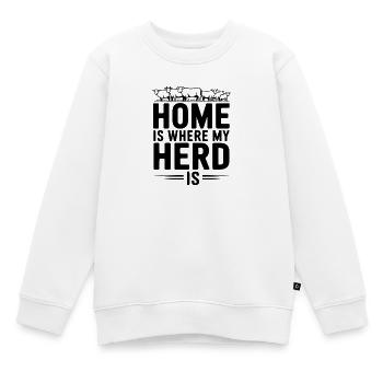 Zuhause ist, wo meine Herde ist - Kinder Premium Organic Sweatshirt - Weiß - Vorne - AI Model Kid Male (0cm)