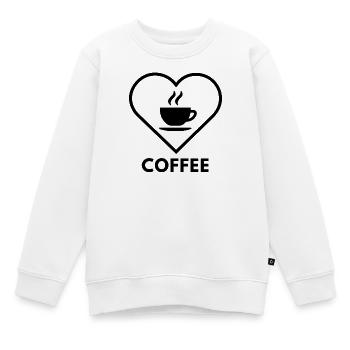 Coffee Heart Line Art  - Kinder Premium Organic Sweatshirt - Weiß - Vorne - AI Model Kid Male (0cm)