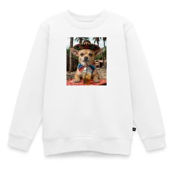 Chihuahua Fiesta im Sombrero - Kinder Premium Organic Sweatshirt - Weiß - Vorne - AI Model Kid Male (0cm)