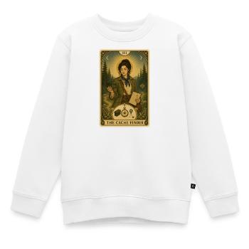Cache-Sucherin | Outdoor-Schatzsuche Tarot - Kinder Premium Organic Sweatshirt - Weiß - Vorne - AI Model Kid Male (0cm)