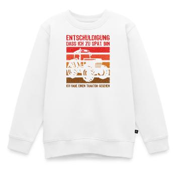 Ich habe einen Traktor gesehen Landwirt Trecker - Kinder Premium Organic Sweatshirt - Weiß - Vorne - AI Model Kid Male (0cm)