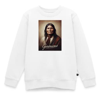 Geronimo Portrait Vintage Western - Kinder Premium Organic Sweatshirt - Weiß - Vorne - AI Model Kid Male (0cm)