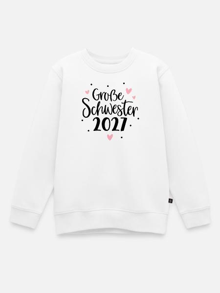 Große Schwester 2027 – Süßer Geschwister-Aufdruck - Kinder Premium Organic Sweatshirt - Weiß