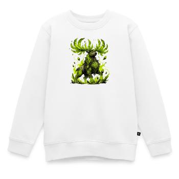 Neon Kristallhirsch - Kinder Premium Organic Sweatshirt - Weiß - Vorne - AI Model Kid Male (0cm)
