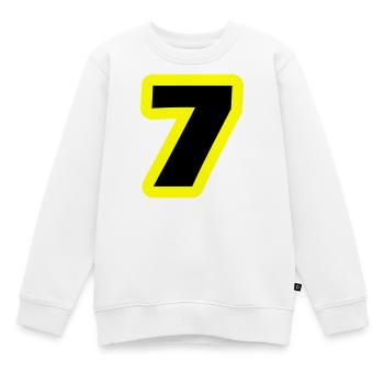7 Symbole numérique - Sweat Premium enfant bio - blanc - Devant - AI Model Kid Male (0cm)