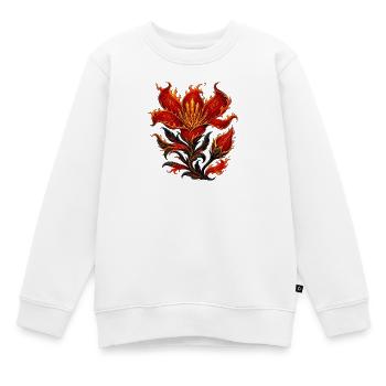 Plante Phénix Fleurs de Flamme - Sweat Premium enfant bio - blanc - Devant - AI Model Kid Male (0cm)