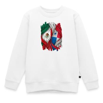 Stolz auf die Flaggen Mexikos und Panamas - Kinder Premium Organic Sweatshirt - Weiß - Vorne - AI Model Kid Male (0cm)