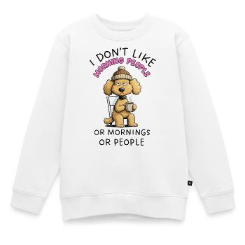 Grumpy Poodle Morning People Funny Dog - Sweat Premium enfant bio - blanc - Devant - AI Model Kid Male (0cm)