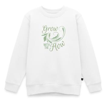Wuchs mit dem Strom | Positive botanische Motivation - Kinder Premium Organic Sweatshirt - Weiß - Vorne - AI Model Kid Male (0cm)