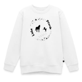 Sternenkreis Pferdeliebe - Kinder Premium Organic Sweatshirt - Weiß - Vorne - AI Model Kid Male (0cm)