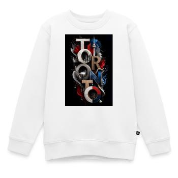 Typographie urbaine de Toronto - Sweat Premium enfant bio - blanc - Devant - AI Model Kid Male (0cm)