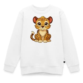 Süßes Gepardenbaby-Gepard - Kinder Premium Organic Sweatshirt - Weiß - Vorne - AI Model Kid Male (0cm)