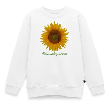 Tournesol d’été infini - Sweat Premium enfant bio - blanc - Devant - AI Model Kid Male (0cm)