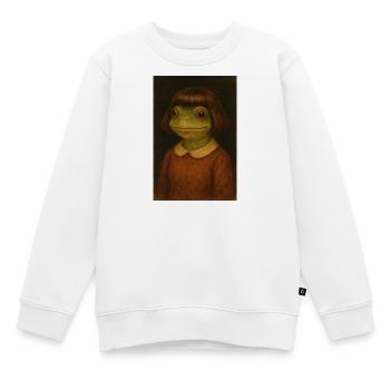 Froschmädchen im Retrolook - Kinder Premium Organic Sweatshirt - Weiß - Vorne - AI Model Kid Male (0cm)