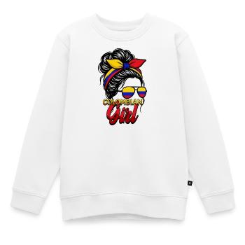Mädchen Kolumbianische Flagge Kolumbien - Kinder Premium Organic Sweatshirt - Weiß - Vorne - AI Model Kid Male (0cm)