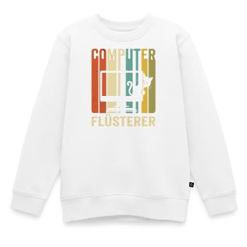 Motif du chat chuchoteur d’ordinateur - Sweat Premium enfant bio - blanc - Devant - AI Model Kid Male (0cm)