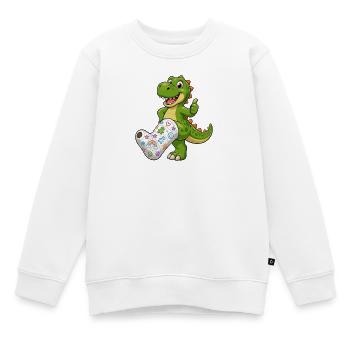 Dinosaure joyeux avec du plâtre - Sweat Premium enfant bio - blanc - Devant - AI Model Kid Male (0cm)