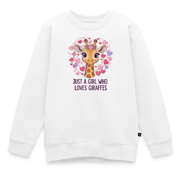Giraffenliebe Mädchen GIRAFFE - Kinder Premium Organic Sweatshirt - Weiß - Vorne - AI Model Kid Male (0cm)