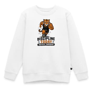 Discipline today succes tomorrow - Kids Premium Organic Sweatshirt - white - Front - AI Model Kid Male (0cm)