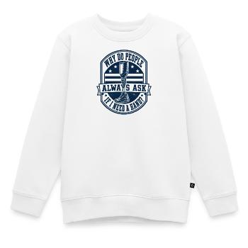 Pourquoi les gens me demandent-ils si je prépare une main ? - Sweat Premium enfant bio - blanc - Devant - AI Model Kid Male (0cm)