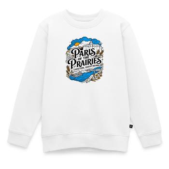Paris of the Prairies Saskatoon Saskatchewan - Kinder Premium Organic Sweatshirt - Weiß - Vorne - AI Model Kid Male (0cm)