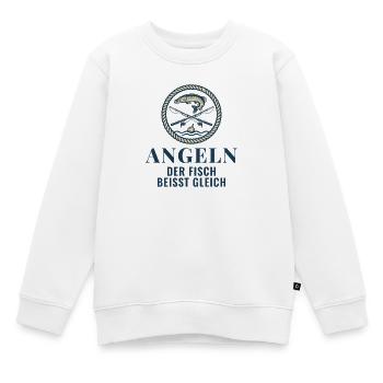 Angeln Der Fisch Beisst Gleich Angler Geschenk - Kinder Premium Organic Sweatshirt - Weiß - Vorne - AI Model Kid Male (0cm)