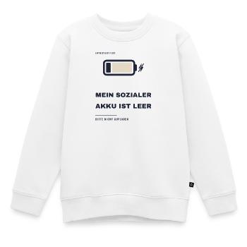 Mein Sozialer Akku Ist Leer Introvertiert - Kinder Premium Organic Sweatshirt - Weiß - Vorne - AI Model Kid Male (0cm)