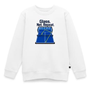 Padel-Tennisglas. Netz. Wiederholen. Vereinsregulärer Humo - Kinder Premium Organic Sweatshirt - Weiß - Vorne - AI Model Kid Male (0cm)