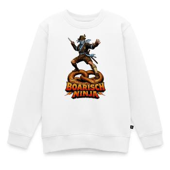 Boarisch Ninja – Retro Bayern Samurai Vintage Shir - Kinder Premium Organic Sweatshirt - Weiß - Vorne - AI Model Kid Male (0cm)