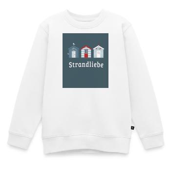 Strandliebe – Küstenposter Minimalistisch - Kinder Premium Organic Sweatshirt - Weiß - Vorne - AI Model Kid Male (0cm)