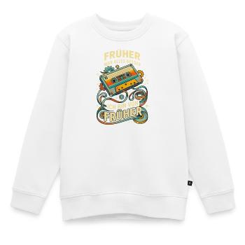 Retro Kassette Früher war alles besser - Kinder Premium Organic Sweatshirt - Weiß - Vorne - AI Model Kid Male (0cm)