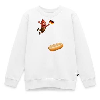 Schnitzel that goes into a bun - Kids Premium Organic Sweatshirt - white - Front - AI Model Kid Male (0cm)