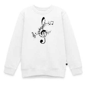 Musiknoten Musik Musiker Notenschlüssel Noten - Kinder Premium Organic Sweatshirt - Weiß - Vorne - AI Model Kid Male (0cm)