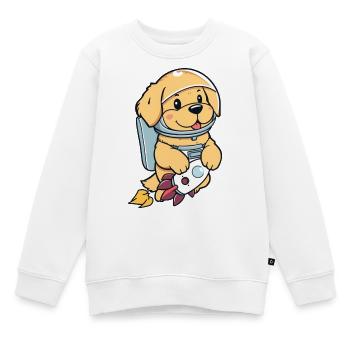 Astro Puppy - Kinder Premium Organic Sweatshirt - Weiß - Vorne - AI Model Kid Male (0cm)