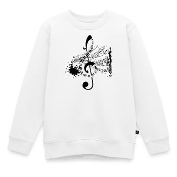 Musiknoten Musik Musiker Notenschlüssel Noten - Kinder Premium Organic Sweatshirt - Weiß - Vorne - AI Model Kid Male (0cm)