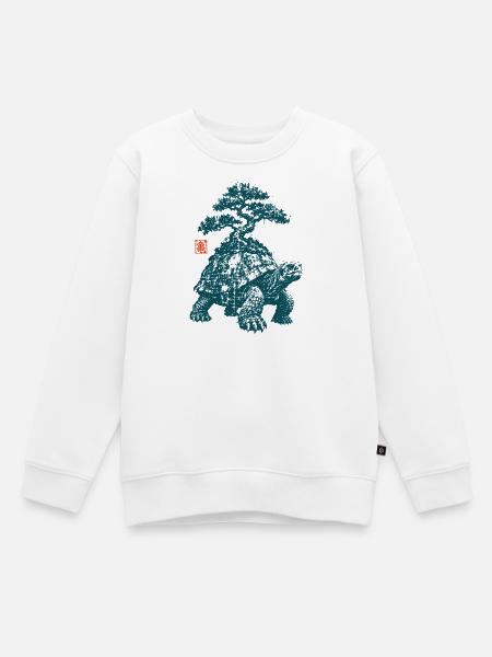 Bonsai Schildkröte - Kinder Premium Organic Sweatshirt - Weiß