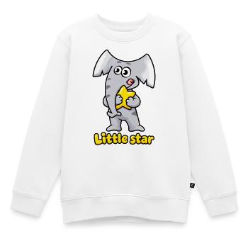 Kleiner Sternelefant Charlie - Kinder Premium Organic Sweatshirt - Weiß - Vorne - AI Model Kid Male (0cm)