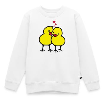 chicks in love (c) - Sweat Premium enfant bio - blanc - Devant - AI Model Kid Male (0cm)
