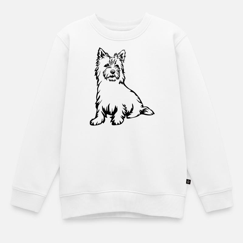 Cairn Terrier - Sweat Premium enfant bio - blanc