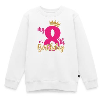Meine Krone zum 8. Geburtstag - Kinder Premium Organic Sweatshirt - Weiß - Vorne - AI Model Kid Male (0cm)