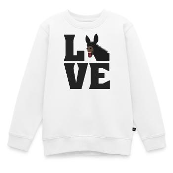 LOVE Muli Esel Liebe Maultier Pferd - Kinder Premium Organic Sweatshirt - Weiß - Vorne - AI Model Kid Male (0cm)