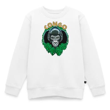 Kongo-Gorilla - Kinder Premium Organic Sweatshirt - Weiß - Vorne - AI Model Kid Male (0cm)