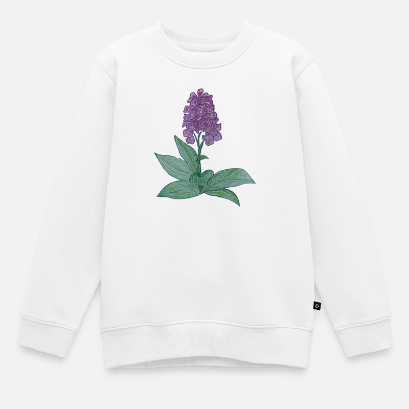 dänische Orchidee - Kinder Premium Organic Sweatshirt - Weiß