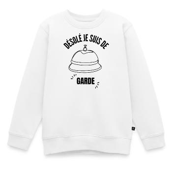 Désolé je suis de garde - Sweat Premium enfant bio - blanc - Devant - AI Model Kid Male (0cm)