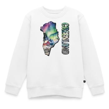Aquarell Landkarte Grönland - Kinder Premium Organic Sweatshirt - Weiß - Vorne - AI Model Kid Male (0cm)