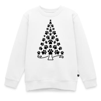 Weihnachtsbaum Pfote - Kinder Premium Organic Sweatshirt - Weiß - Vorne - AI Model Kid Male (0cm)