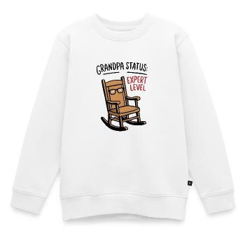 Grandpa Status: Expert  - Kinder Premium Organic Sweatshirt - Weiß - Vorne - AI Model Kid Male (0cm)
